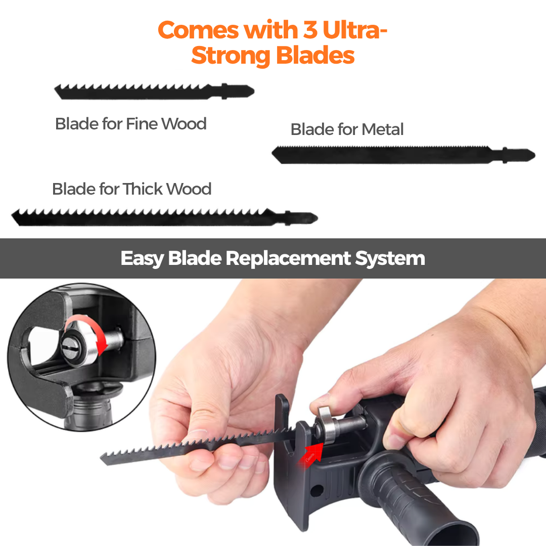 Electric Drill Jigsaw Adapter - Cuts Wood, Metal and More