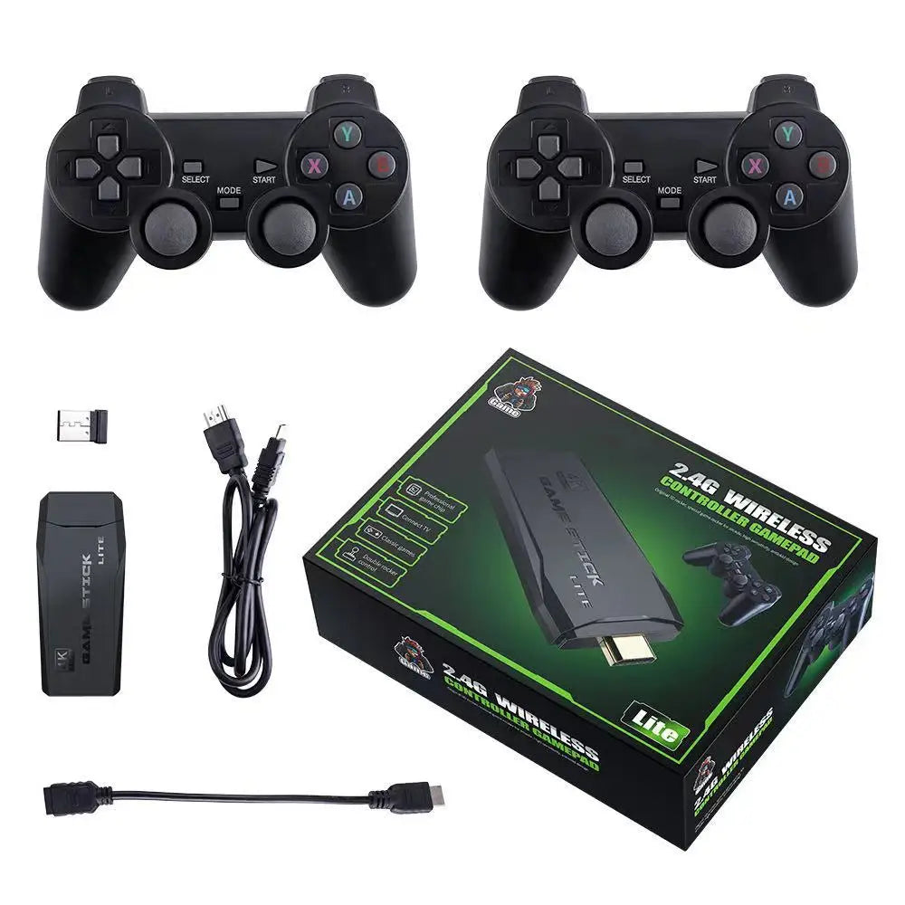 4K Wireless Retro Game Stick with 20,000 Games and Two Controllers