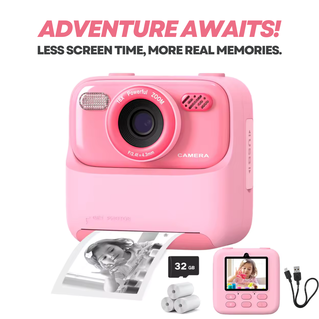 Kids Polaroid Camera with Thermal Printing [Ink-Free Printing]