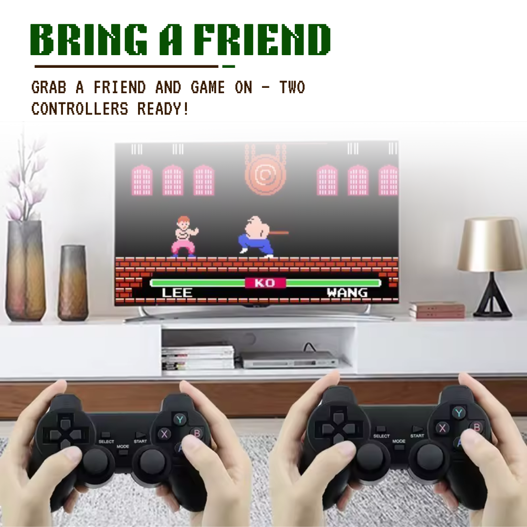 4K Wireless Retro Game Stick with 20,000 Games and Two Controllers