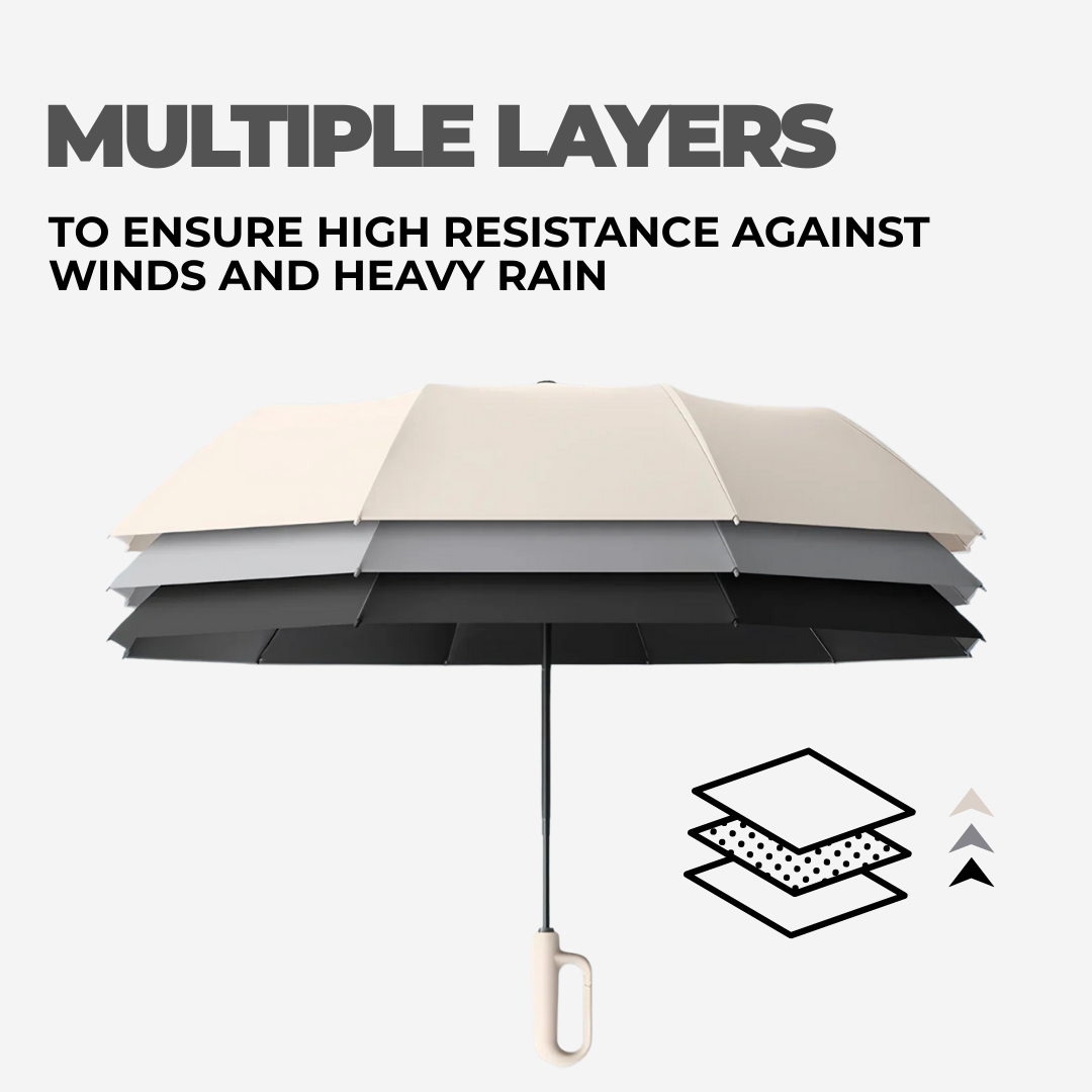 Windproof Umbrella with Fibreglass Frame – Built for Heavy Rain