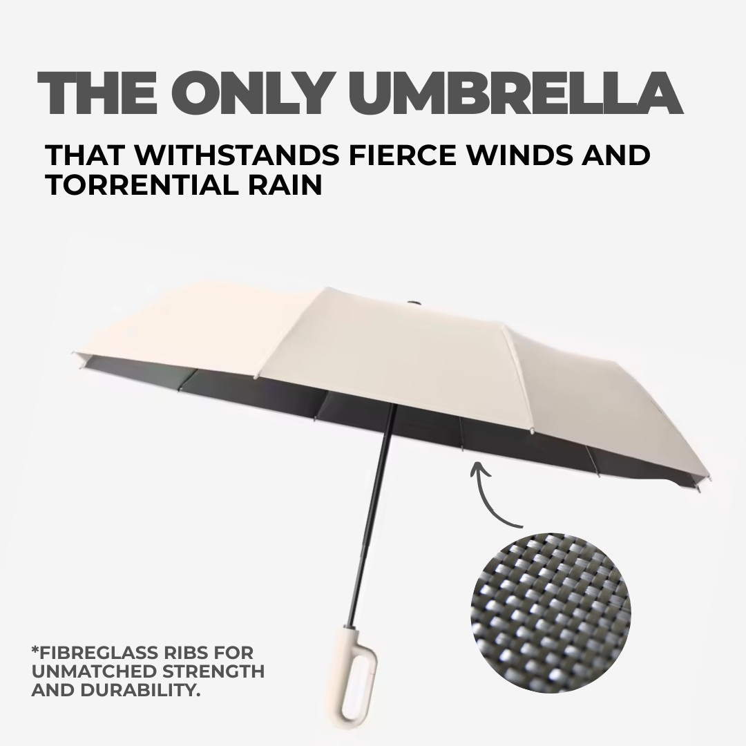 Windproof Umbrella with Fibreglass Frame – Built for Heavy Rain